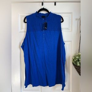 Torrid new with tags sleeveless smocked tank blue